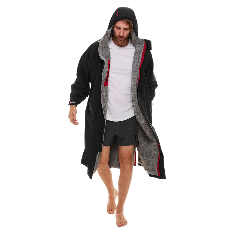 Men's Long Sleeve Pro Change Robe EVO - Black with Grey Lining