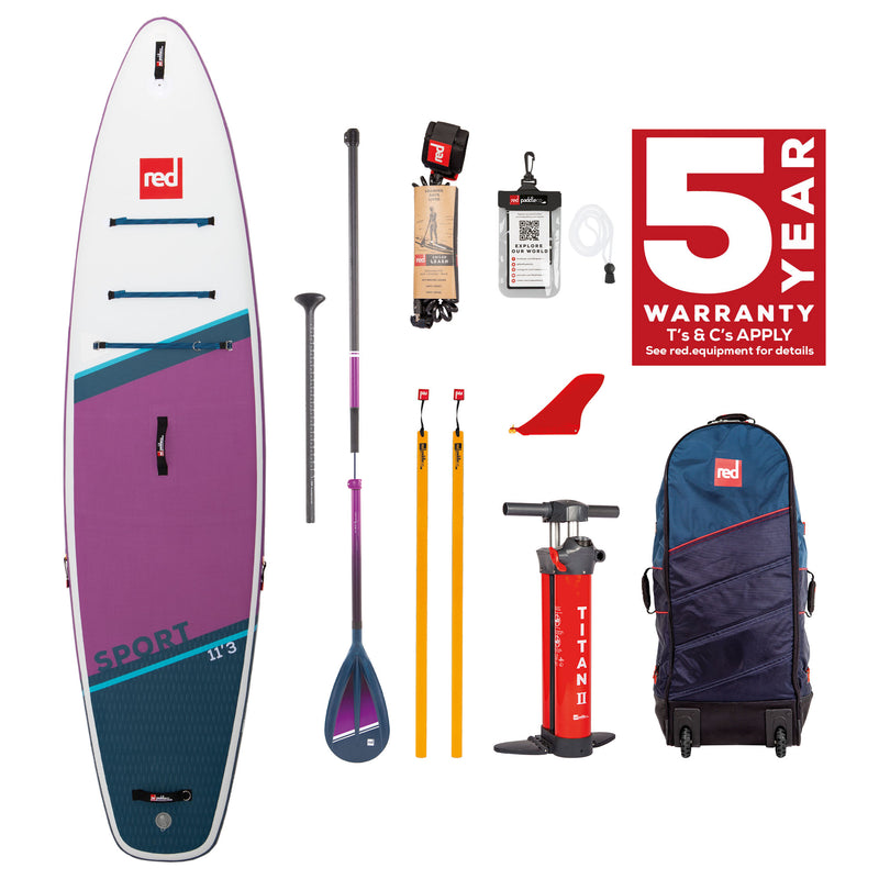 11'3 Sport Purple MSL Inflatable Paddle Board Package